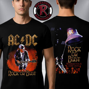 ACDC Pwr Up World Tour 2015 2016 Rock or Bust Unisex T Shirt Two Sided