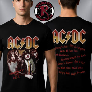 ACDC Pwr Up World Tour Highway to Hell Track List Unisex T Shirt Two Sided
