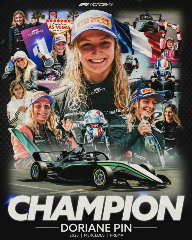 Celebrates Doriane Pin The Champion F1 Academy Champion 2025 Mercedes Prema