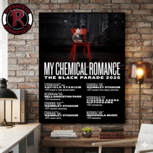My Chemical Romance The Black Parade 2026 Tour Schedule Poster Canvas Decor