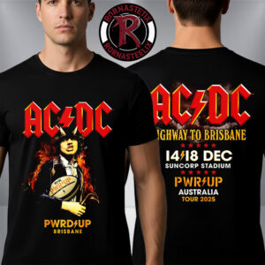 ACDC Pwr Up 2025 Brisbane Merch Tee At Suncorp Stadium On December 14 18 2025 Australia Tour 2025 Highway To Brisbane Unisex T Shirt Two Sided
