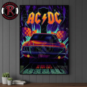 ACDC Pwr Up Australia Event Poster At Adelaide Street Circuit In Adelaide South Australia On November 30 2025 Poster Canvas Decor