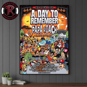 Big Rock Tour 2026 Event Poster In Australia And New Zealand On April 2026 Artis Papa Roach x A Day To Remember x Landmvrks Poster Canvas Decor