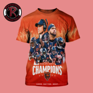 Chicago Bears 2025 NFC North Champions King Of The North All Over Print Shirt