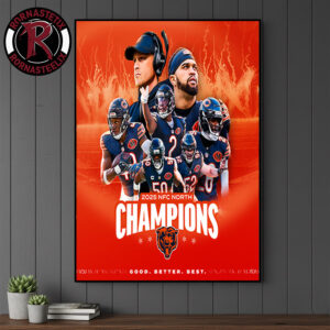 Chicago Bears 2025 NFC North Champions King Of The North Poster Canvas Decor