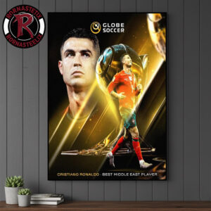 Cristiano Ronaldo Wins Best Middle East Player 2025 Globe Soccer Awards Poster Canvas Decor