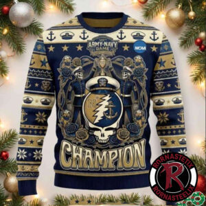 Grateful Dead x 126th Army Navy Game Trophy Championship 2025 On December 13 2025 Navy Midshipmen Winner Ugly Sweater