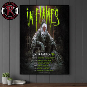 In Flames Band Latin America 26 Event Poster Schedule Tour Dates Poster Canvas Decor