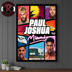 Jake Paul vs Anthony Joshua Match Showdown Vice City In Miami Poster Canvas Decor