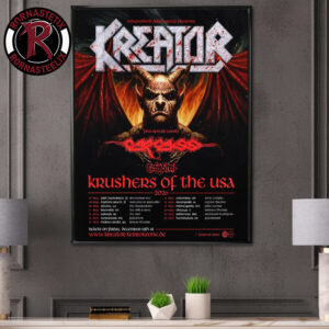 Kreator Krushers Of The USA 2026 Schedule Tour Dates Poster Canvas Decor