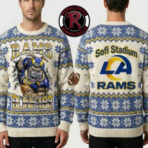 LA Rams vs Detroit Lions NFL Collab Blink 182 Match On December 14 2025 December 14 2025 NFL Ugly Sweater