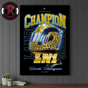 Lando Norris 2025 World Drivers Champion Signature Poster Canvas Decor