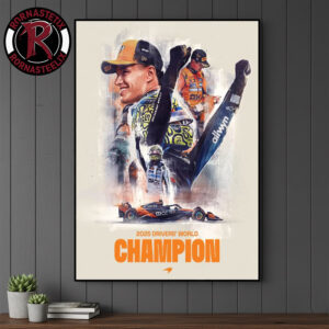Lando Norris McLaren 2025 Drivers World Champion Poster Canvas Decor