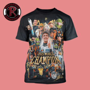 Lando Norris McLaren 2025 Drivers World Champion Signature Celebration All Over Print Shirt