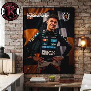 Lando Norris McLaren Team Drivers World Champion 2025 Poster Canvas Decor