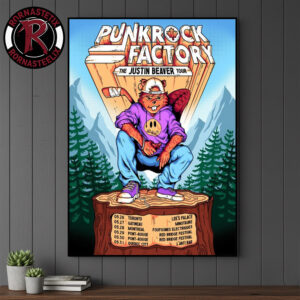 Punk Rock Factory The Justin Beaver Tour 2026 Schedule Tour Dates Poster Canvas Decor
