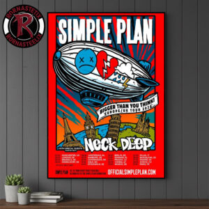 Simple Plan Bigger Than You Think Europe And UK Tour 2026 Tour Dates Poster Canvas Decor