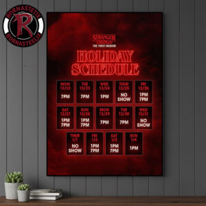 Stranger Things The First Shadow Holiday Schedule Calendar Poster Canvas Decor