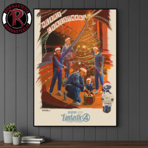 The Fantastic Four First Steps Merry Christmas Happy Holidays Poster Canvas Decor