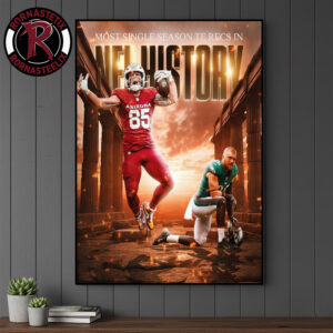 Trey McBride Most Single Season TE Recs In NFL History Poster Canvas Decor