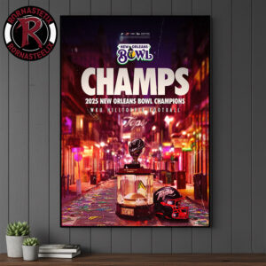 Western Kentucky Hilltoppers Champs 2025 New Orleans Bowl Champions WKU Hilltopper Football Poster Canvas Decor