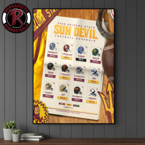 Arizona State Sun Devil Football Football NCAA Schedule Season 2026 Poster Canvas Decor