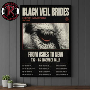 Black Veil Brides North America 2026 Tour Schedule Tour Dates Poster Canvas Decor