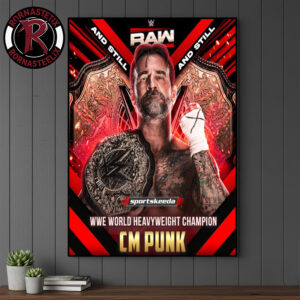 CM Punk WWE World Heavyweight Champion 2025 Poster Canvas Decor
