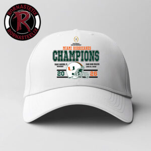 College Football Playoff National Championship 2026 Miami Hurricanes Champions White Hat Cap