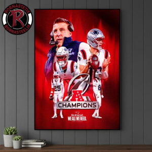 Congrats New England Patriots Wins AFC Champions 2025 26 Straights To Super Bowl LX Poster Canvas Decor