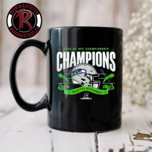 Congrats Seattle Seahawks NFL 2025 National Football Conference Champions Helmet Mug Cup