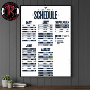 Dallas Wings Basketball WBNA 2026 Schedule Poster Canvas Decor