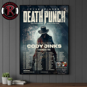 Five Finger Death Punch 20th Anniversary World Tour 2026 Schedule Venue Tour Dates Poster Canvas Decor