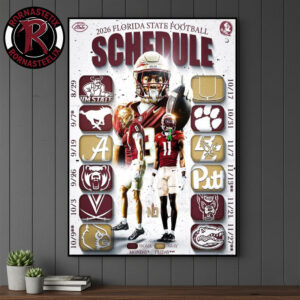 Florida State Seminoles NCAA 2026 Football Schedule Poster Canvas Decor