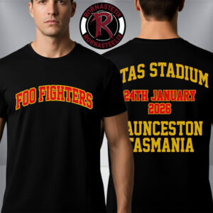 Foo Fighters Tasmania Tour 2026 Merch Tee At Utas Stadium On January 24 2026 Launceston Tasmania Unisex T Shirt Two Sided