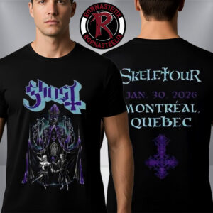 Ghost Band Skeletour 2026 Event Tee On January 30 2026 At Montreal Quebec Unisex T Shirt Two Sided