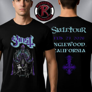 Ghost Band Skeletour 2026 Merch Tee At Inglewood California On February 23 2026 Unisex T Shirt Two Sided