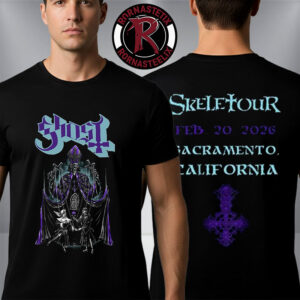Ghost Band Skeletour 2026 Merch Tee At Sacramento California On February 20 2026 Unisex T Shirt Two Sided
