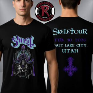 Ghost Band Skeletour 2026 Merch Tee At Salt Lake City Utah On February 10 2026 Unisex T Shirt Two Sided