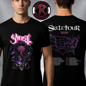Ghost Band Skeletour 2026 Merch Tee Schedule Tour Dates Unisex T Shirt Two Sided