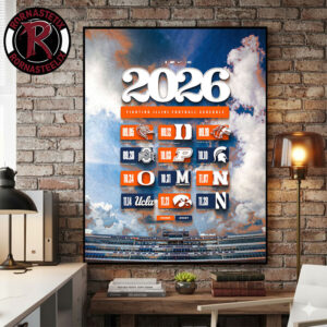 Illinois Fighting Illini Football NCAA Regular Season 2026 Schedule Poster Canvas Decor