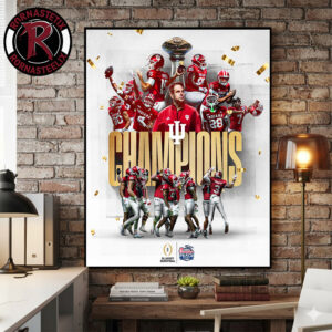 Indiana Hoosiers Champions Playoff Semifinal Chick Fil A Peach Bowl 2026 Never Daunted Poster Canvas Decor