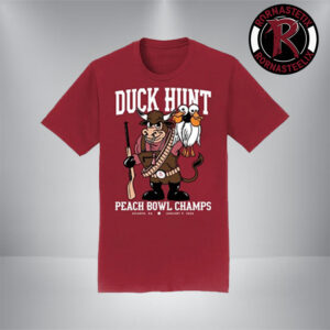 Indiana Hoosiers Chick Fil A Peach Bowl 2026 Champions Duck Hunt Mascot Unisex T Shirt