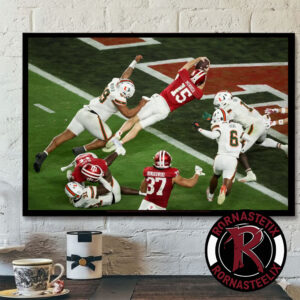 Indiana Hoosiers Fernando Mendoza Carries Ball Touchdown Against The Miami Hurricanes In The Fourth Quarter CFP National Champions 2026 Poster Horizontal