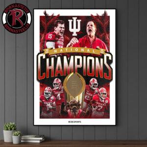 Indiana Hoosiers First Time Champions College Football Playoffs National Championship 2025 Poster Canvas Decor