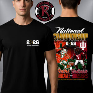 Indiana Hoosiers vs Miami Hurricanes CFP 2025 2026 National Championship Unisex T Shirt Two Sided