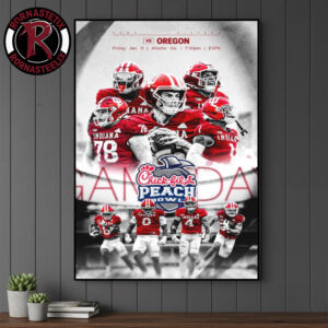Indiana Hoosiers vs Oregon Ducks Chick Fil A Peach Bowl 2026 January 9 2026 Poster Canvas Decor