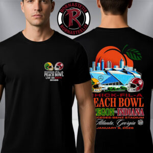 Indiana Hoosiers vs Oregon Ducks Match Up Tee Chick Fil A Peach Bowl 2026 At Mercedes Benz Stadium Unisex T Shirt Two Sided
