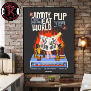 Jimmy Eat World Celebrates 25th Anniversary Of Bleed American Show At RBC Amphitheatre On August 23 2026 Toronto ON Poster Canvas Decor
