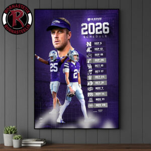 Kansas State Wildcats Football NCAA Schedule Season 2026 Poster Canvas Decor
